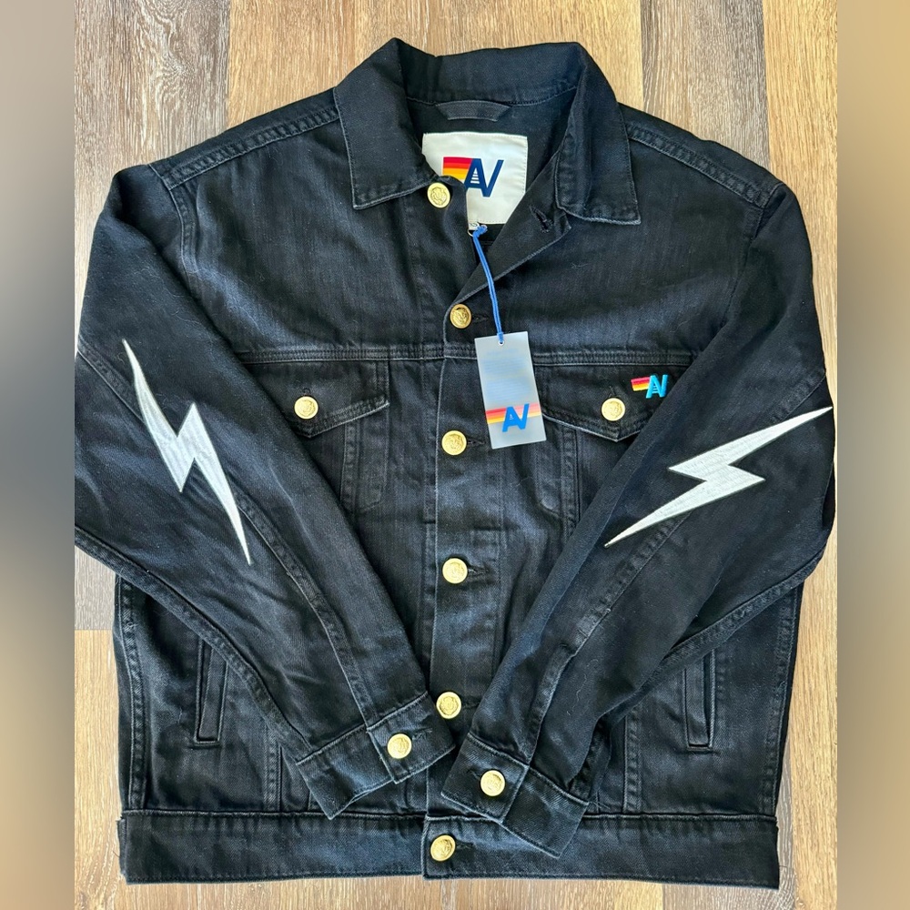 NWT LOCALS ONLY OVERSIZED CONCERT DENIM JACKET - VINTAGE BLACK